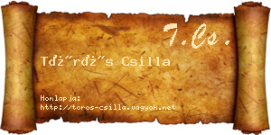 Törös Csilla névjegykártya