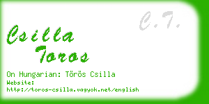 csilla toros business card