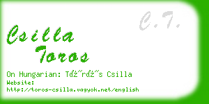 csilla toros business card